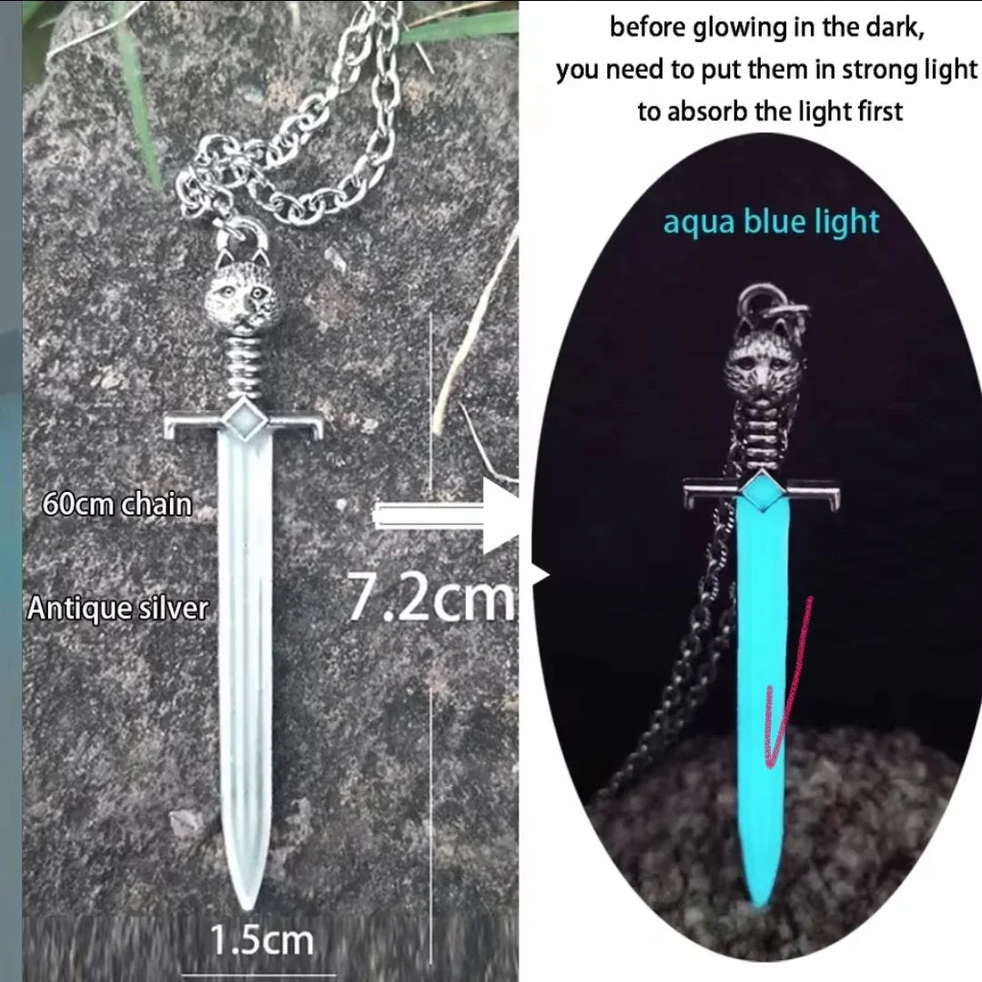 1.Glow in the Dark Arrow Pendant Necklace โ Luminous Knight Spear, Moon, Heart, Dragon & Butterfly Necklaces for Men & Women โ Halloween, Party, Gothic Gift โ Unisex Fashion Jewellery