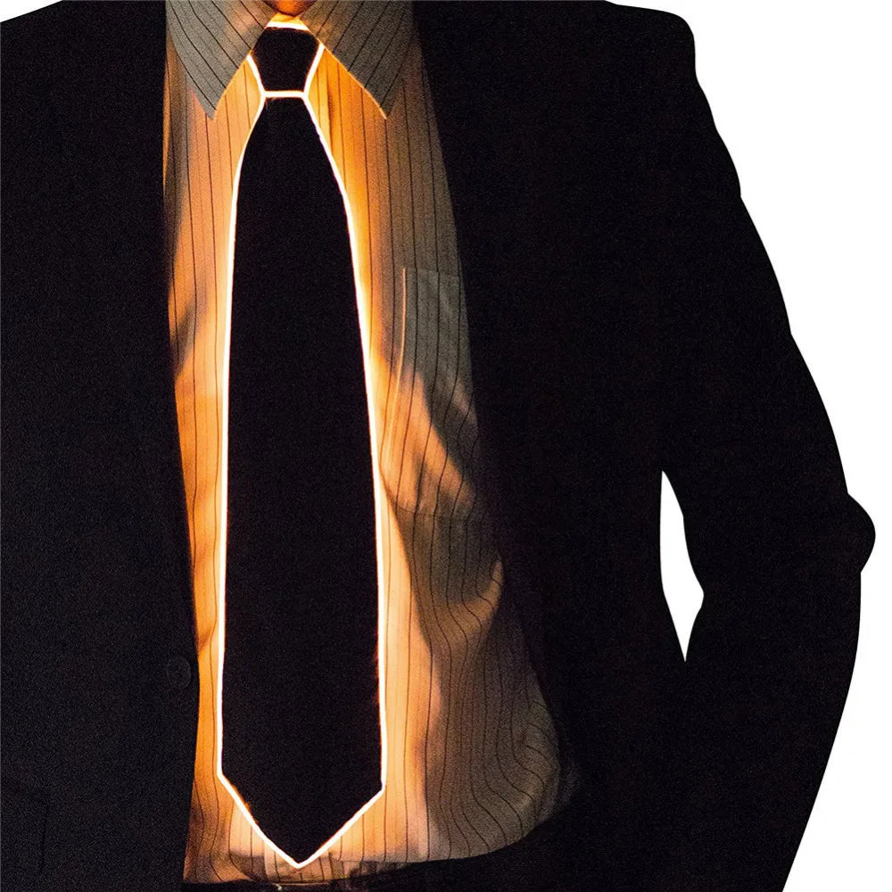 🔥 LED Neon Glow Tie – EL Wire Light-Up Accessory for Parties, DJ Events, Halloween & Stage Wear (Unisex)
