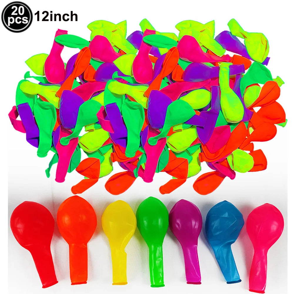 UV Glow Party Accessories Set – Neon Hat, Glasses, Bracelet, Necklace & Gloves for Birthday, Wedding & Festival Dress-Up Decor