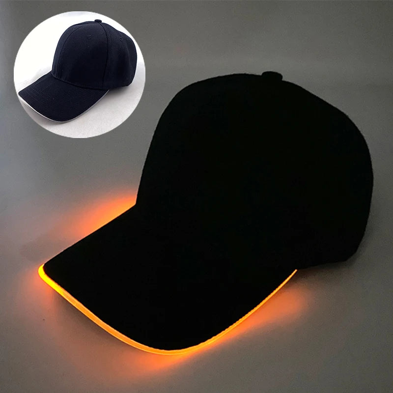 LED Light-Up Baseball Cap – Adjustable Glowing Hat for Parties, Night Runs & More!