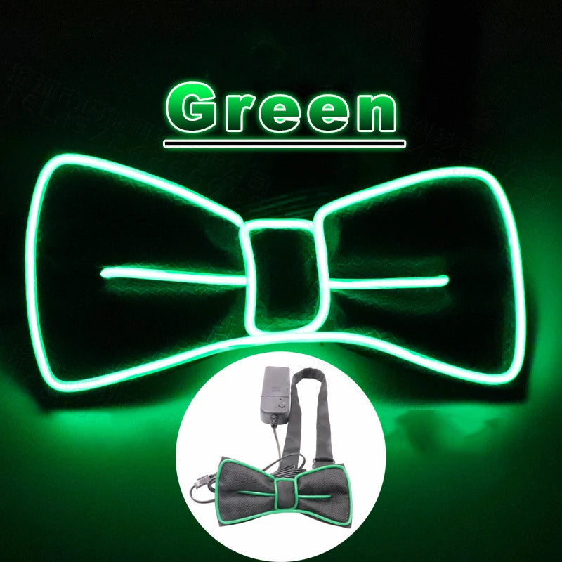 Light-Up LED Suspenders & Bow Tie Set – Adjustable Glowing Party Braces for Kids & Adults
