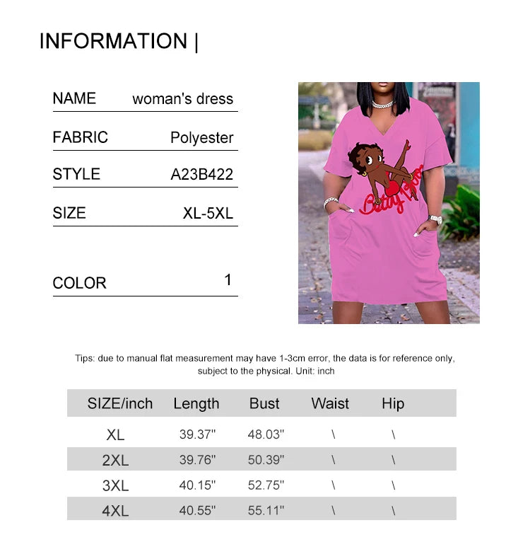 Pink V-Neck Short Sleeve Dress for Women – Black Betty Boo Casual Fashion