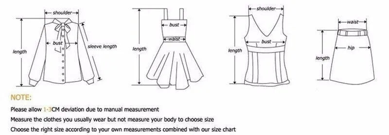 Dress Measurement Diagram – How to Choose Your Size