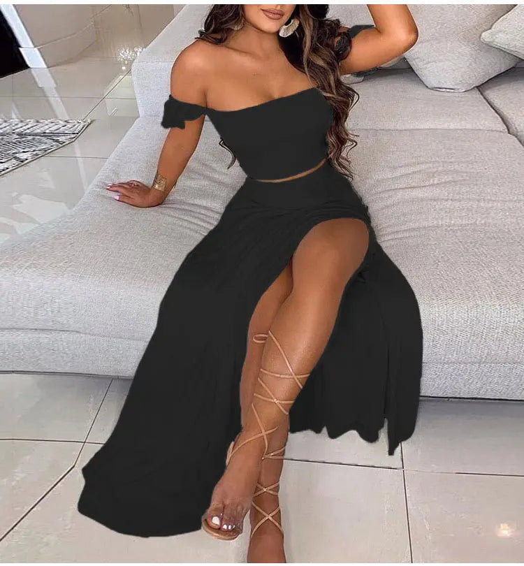 Women's Fashionable Printed Mid-Length Dresses with Coordinated Bra Set (Plus Size available) - ALOE WINGS STORE