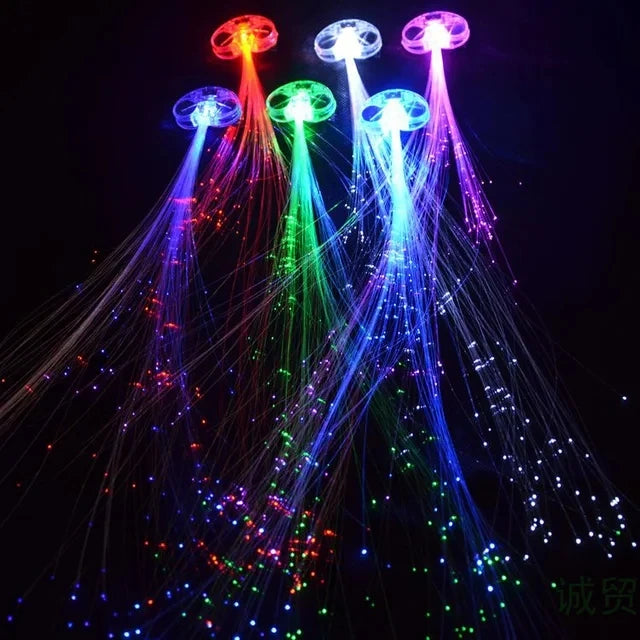 LED Fibre Optic Hair Clips – Light-Up Flash Braids & Luminous Hair Barrettes for Birthdays, Weddings, Parties & Carnivals