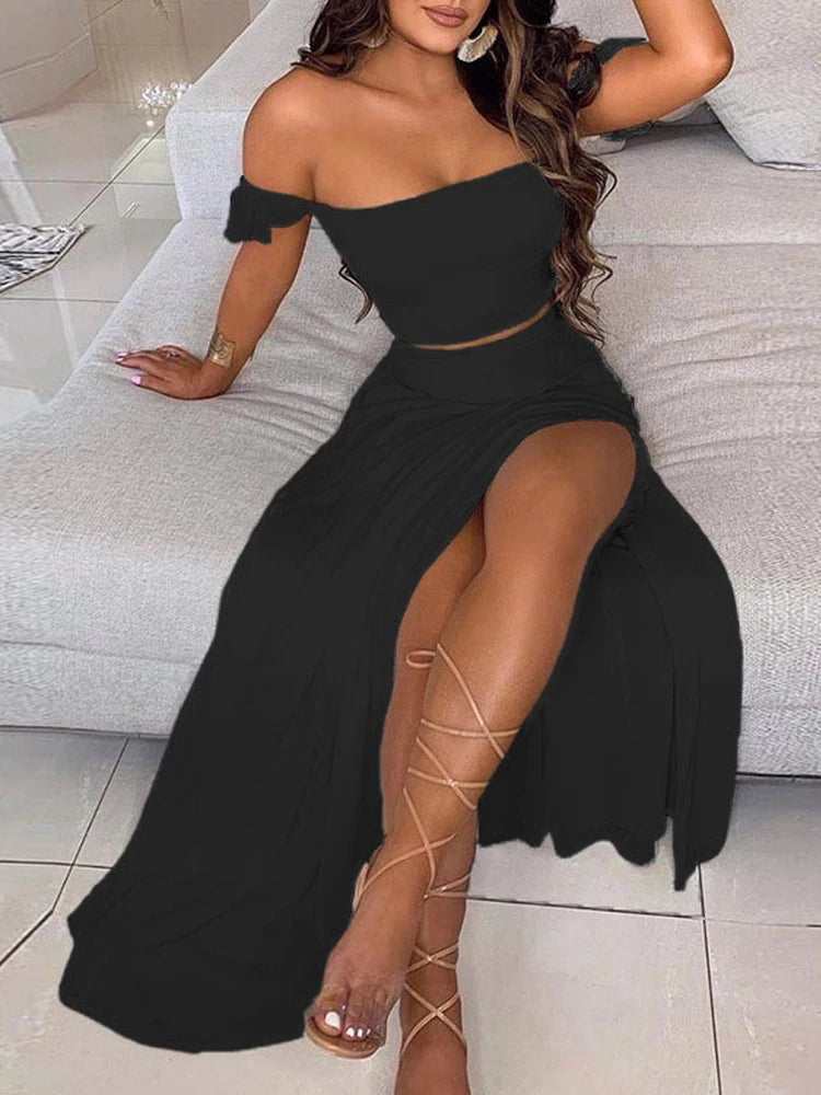 Women's Fashionable Printed Mid-Length Dresses with Coordinated Bra Set (Plus Size available) - ALOE WINGS STORE