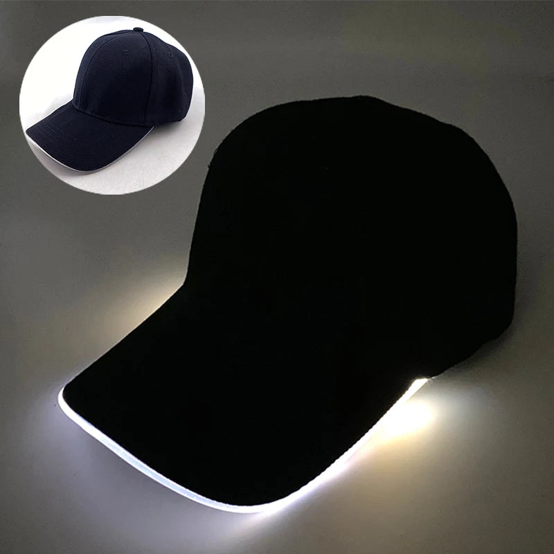 LED Light-Up Baseball Cap – Adjustable Glowing Hat for Parties, Night Runs & More!