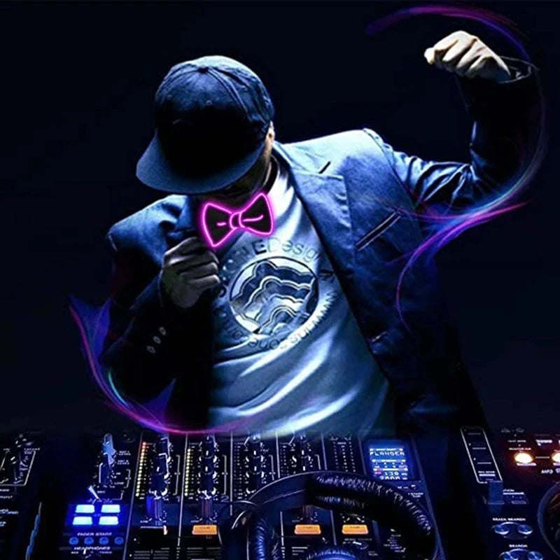 Light-Up LED Suspenders & Bow Tie Set – Adjustable Glowing Party Braces for Kids & Adults