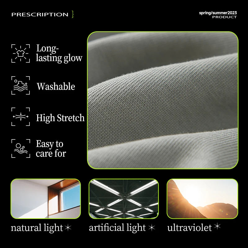 Glow-in-the-Dark T-Shirt – Luminous top made from Fluorescent Cotton Fabric