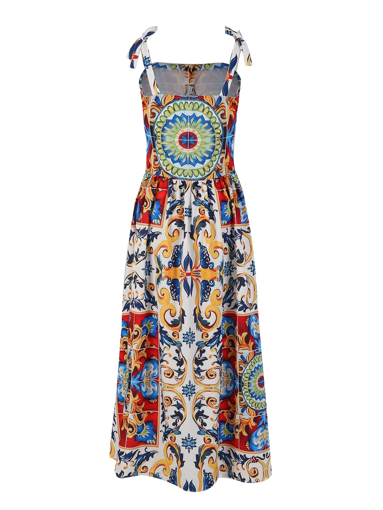 Chica Bandage Print Maxi Dresses – Elegant A-Line Summer Party & Beachwear for Women