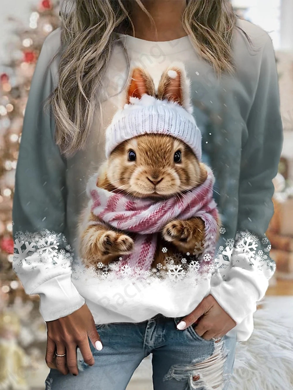 Cute Rabbit Women's O-Neck Sweatshirt Collection - Ltd Time Only! - ALOE WINGS STORE