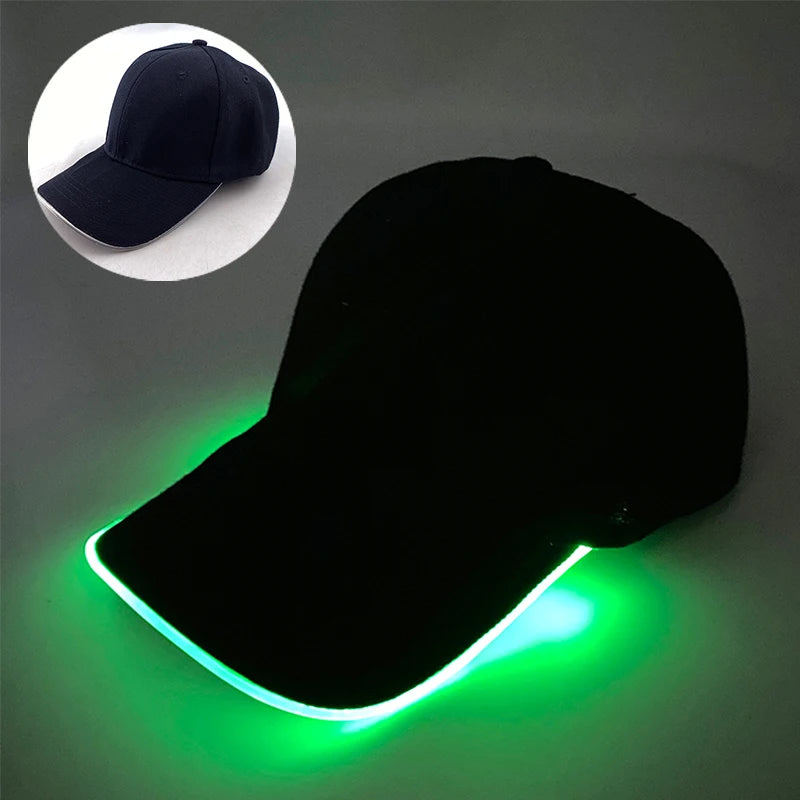LED Light-Up Baseball Cap – Adjustable Glowing Hat for Parties, Night Runs & More!