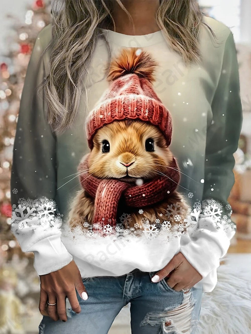 Cute Rabbit Women's O-Neck Sweatshirt Collection - Ltd Time Only! - ALOE WINGS STORE