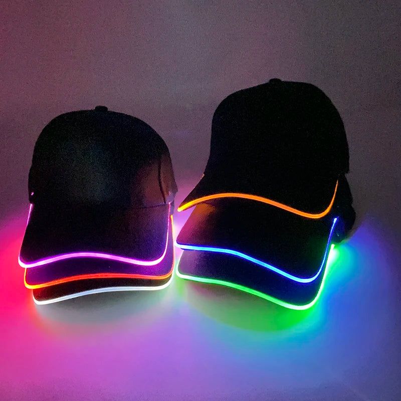 LED Light-Up Baseball Cap – Adjustable Glowing Hat for Parties, Night Runs & More!