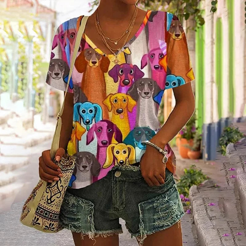 3.Chic & Playful 3D Cat Print T-Shirts - ALOE WINGS STORE