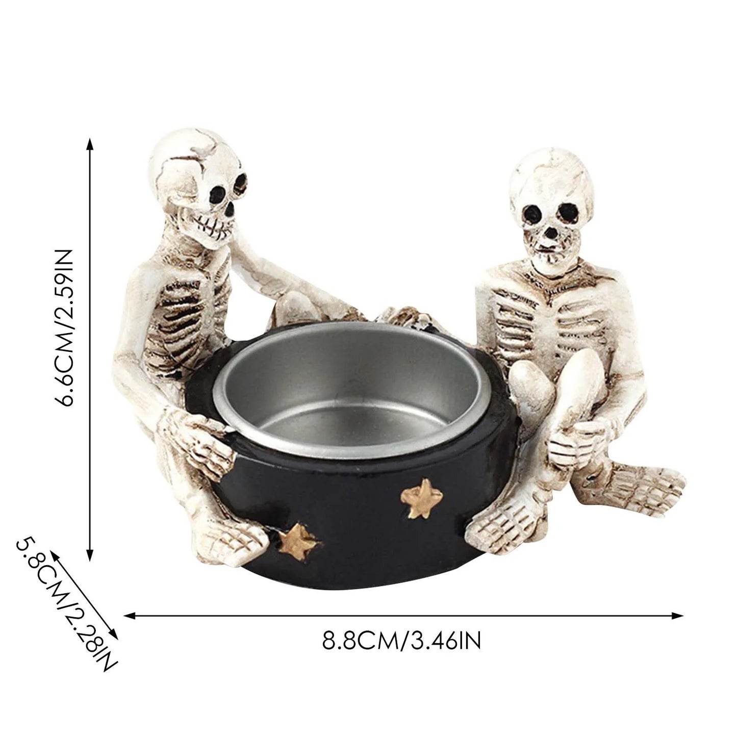 Gothic Skeletons Candlestick Holder - ALOE WINGS STORE