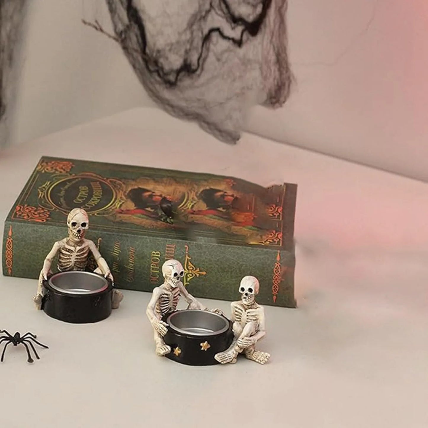 Gothic Skeletons Candlestick Holder - ALOE WINGS STORE