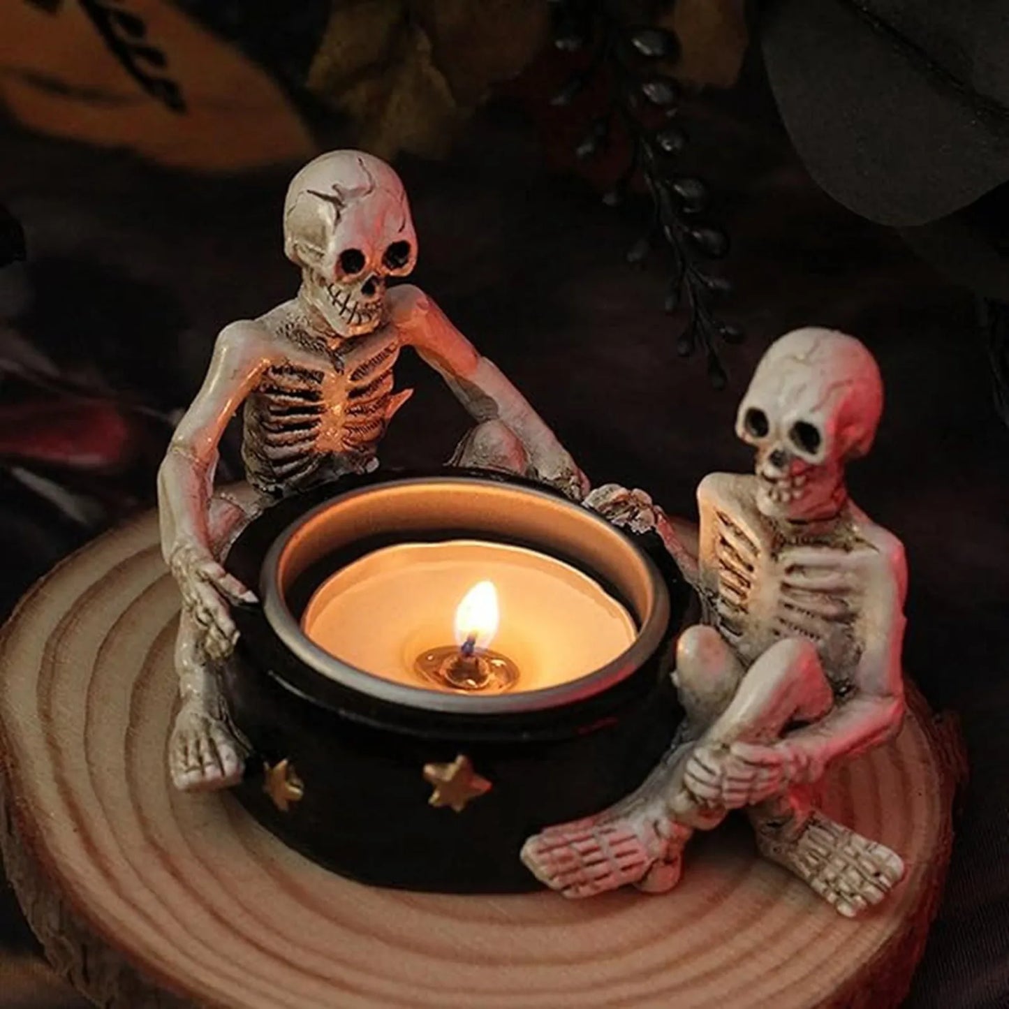 Gothic Skeletons Candlestick Holder - ALOE WINGS STORE