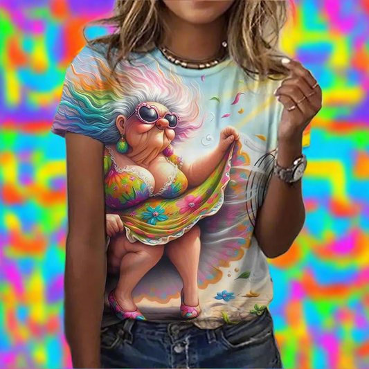 1.Granny Animation Designs T-Shirts (S - 3XL) - ALOE WINGS STORE