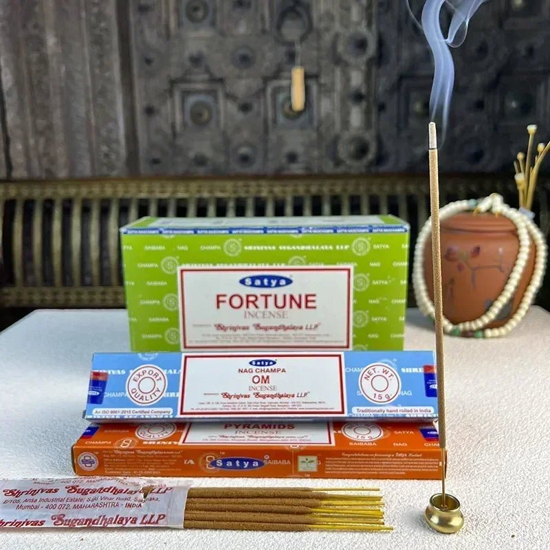 Box Of Satya Handmade Indian Incense Sticks (12 packets in a Large Box) SELECTION - ALOE WINGS STORE
