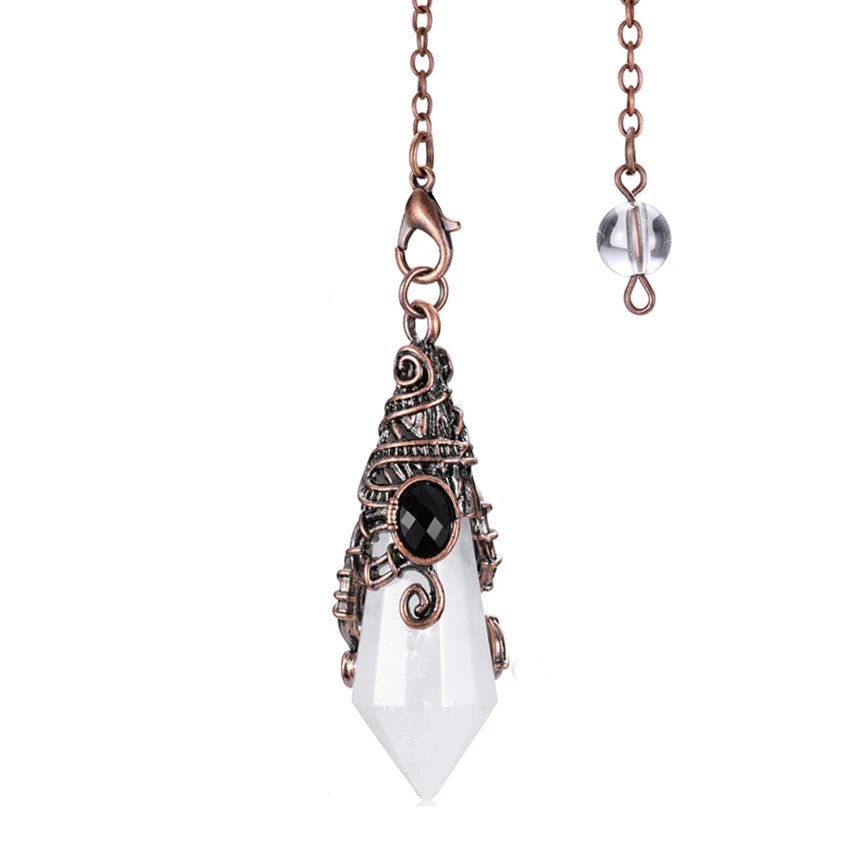 12 Faceted Natural Stone Pendant / Pendulum - ALOE WINGS STORE