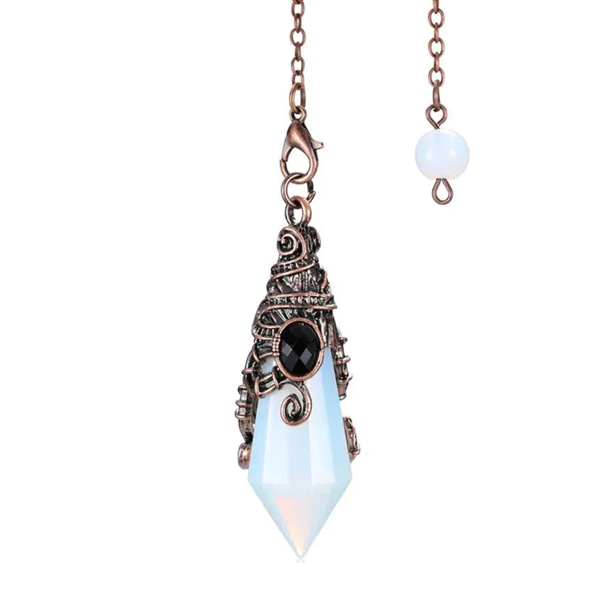 12 Faceted Natural Stone Pendant / Pendulum - ALOE WINGS STORE