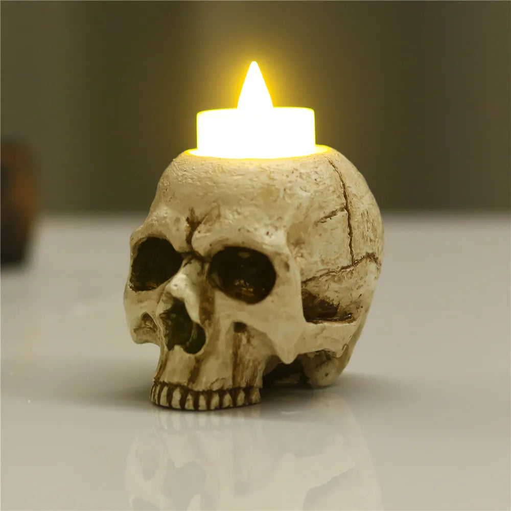 Gothic Skull Bone Candle Stand for Desktop - ALOE WINGS STORE