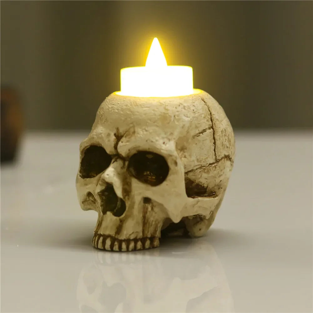 Gothic Skull Bone Candle Stand for Desktop - ALOE WINGS STORE