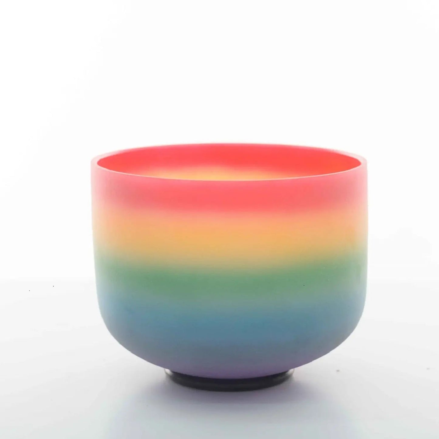 Rainbow Crystal Quartz Sound Bowl with Rubber Mallet and O-Ring (8 inch, 528hz, C-Note) - ALOE WINGS STORE