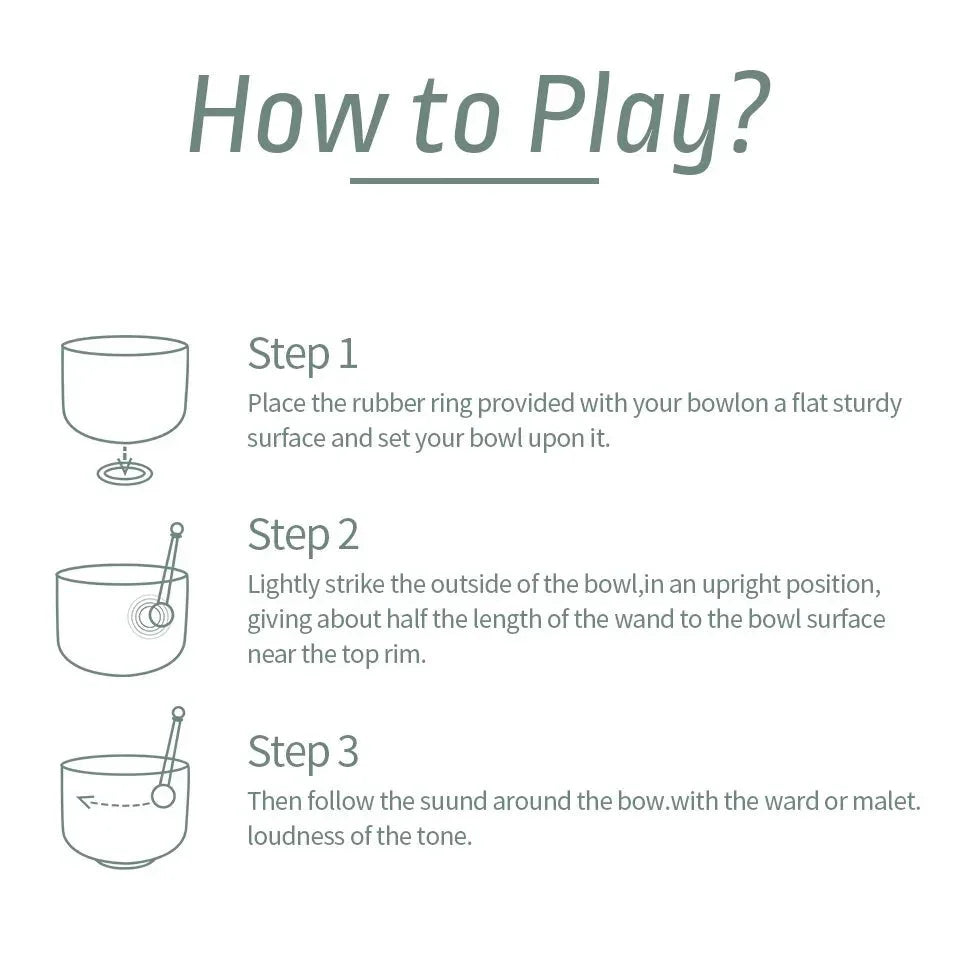 Life Flower Design Quartz Crystal Sound Bowl (8 Inch, 528hz, C Note) SELECTION - ALOE WINGS STORE