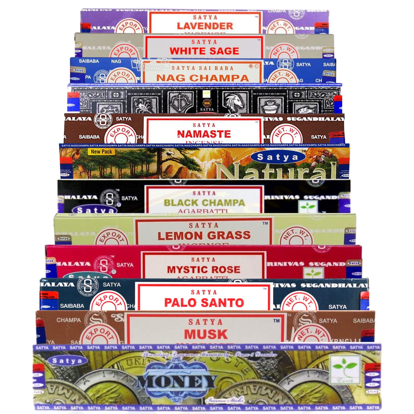 Satya Nag Champa Incense Sticks | 12 unique and premium flavours |  incense stick holder for Aromatherapy, Incense Spa, Yoga, Meditation, Healing, Spirituality and Relaxation - ALOE WINGS STORE