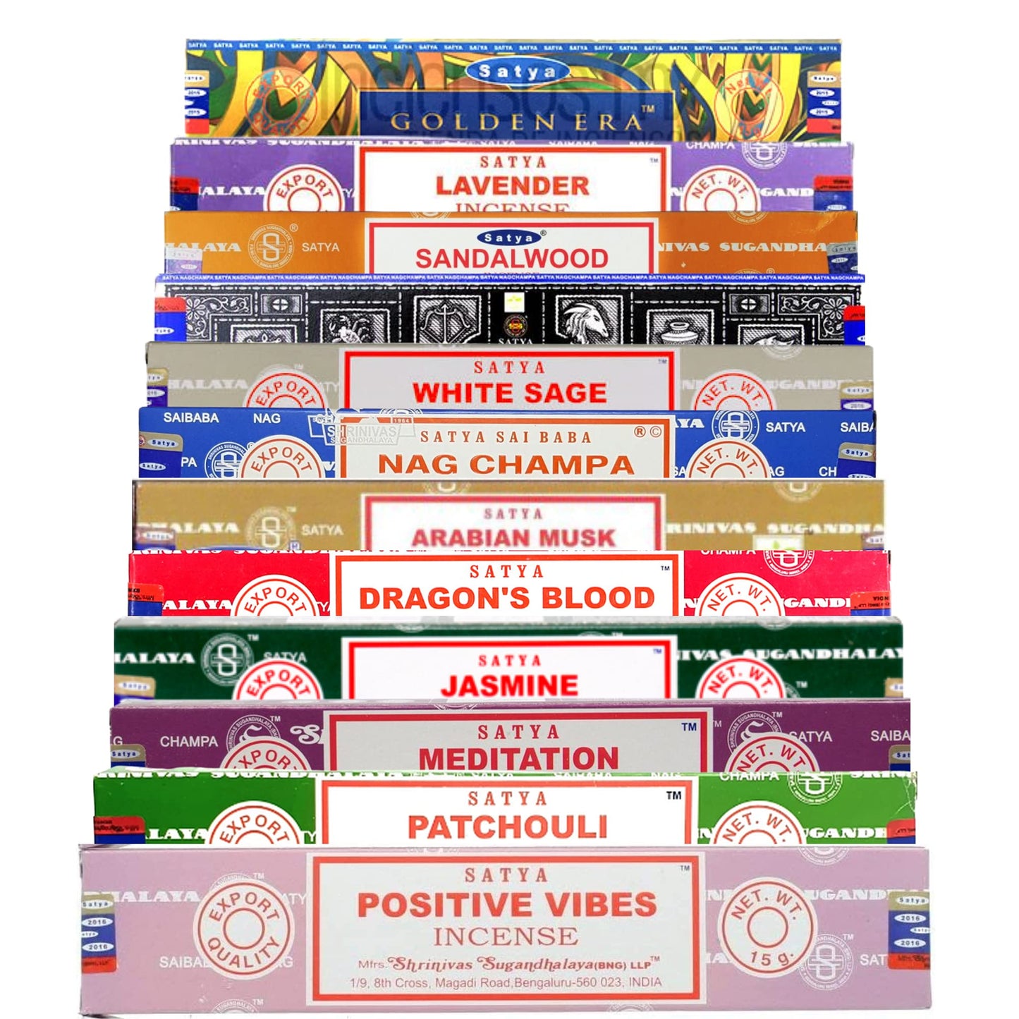 Satya Nag Champa Incense Sticks | 12 unique and premium flavours | incense stick holder for Aromatherapy, Incense Spa, Yoga, Meditation, Healing, Spirituality and Relaxation - ALOE WINGS STORE