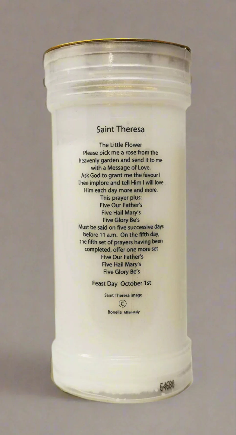 Thérèse of Lisieux 72 Hours Floral Candle with Engraved Prayer - ALOE WINGS STORE