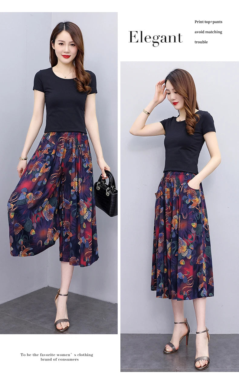 Women's Trendy Casual Elastic Loose-Fit Vintage
High-Waisted Wide Leg Trousers Selection - ALOE WINGS STORE