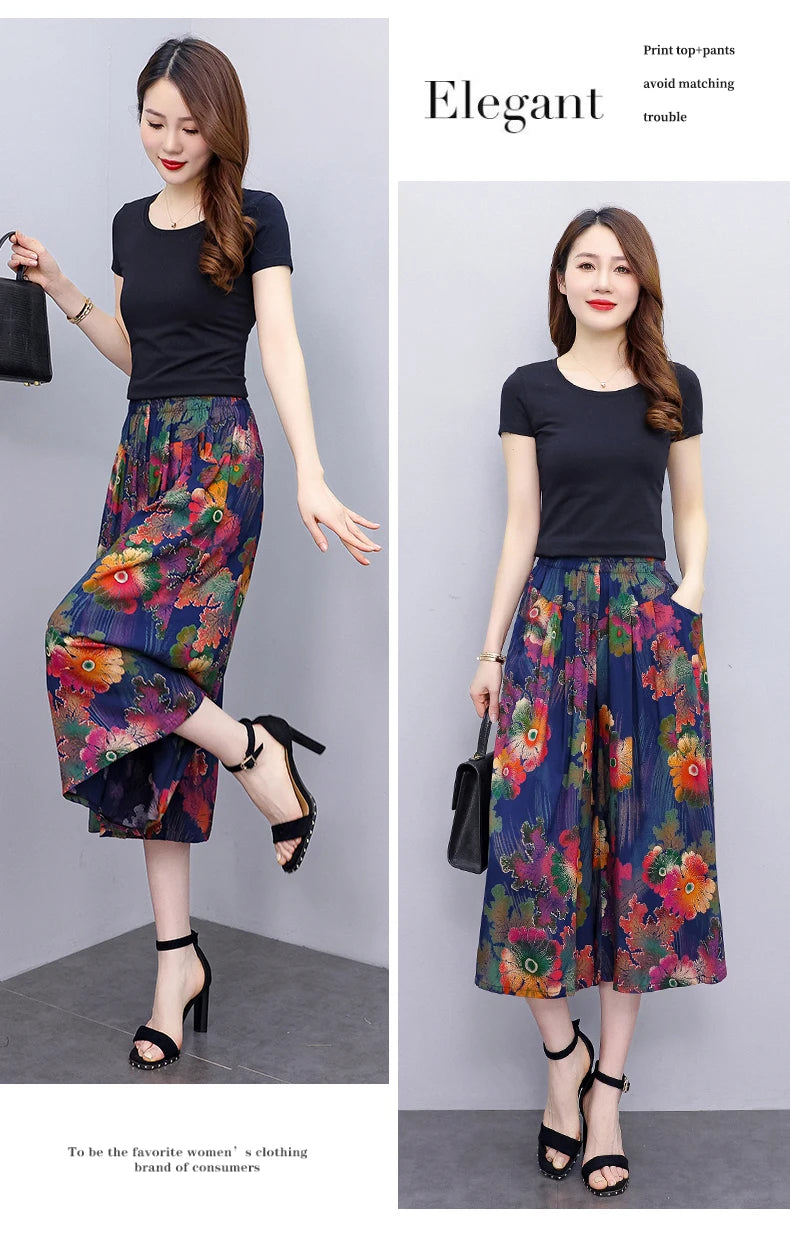 Women's Trendy Casual Elastic Loose-Fit Vintage
High-Waisted Wide Leg Trousers Selection - ALOE WINGS STORE