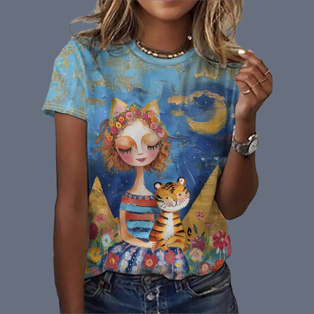 Cute Nigh Sky Animation Designs T-Shirts (S-3XL) - ALOE WINGS STORE