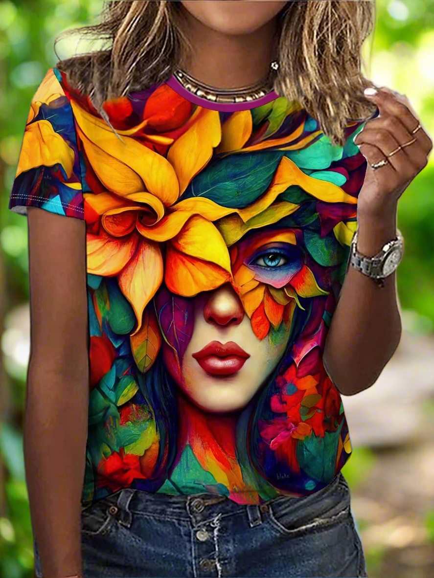 Female Floral Designs T-Shirt (XXS - 3XL) - ALOE WINGS STORE