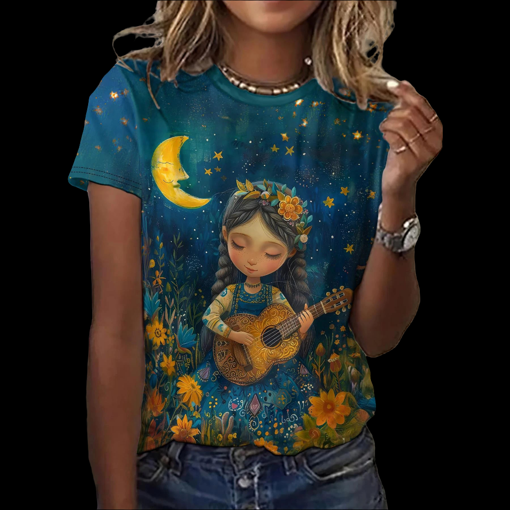Cute Nigh Sky Animation Designs T-Shirts (S-3XL) - ALOE WINGS STORE