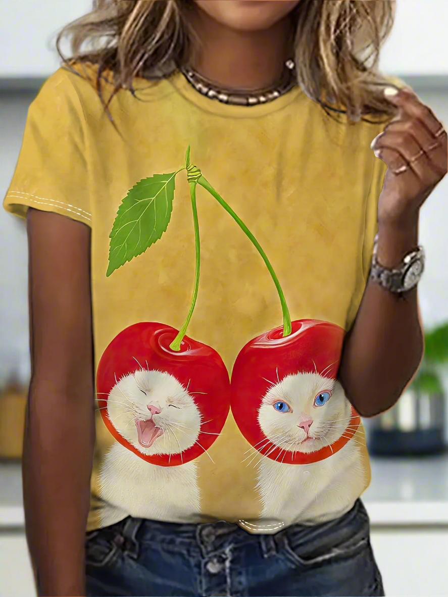 Trendy Unisex T-Shirt Collection with Cute 3D Cat Prints - ALOE WINGS STORE