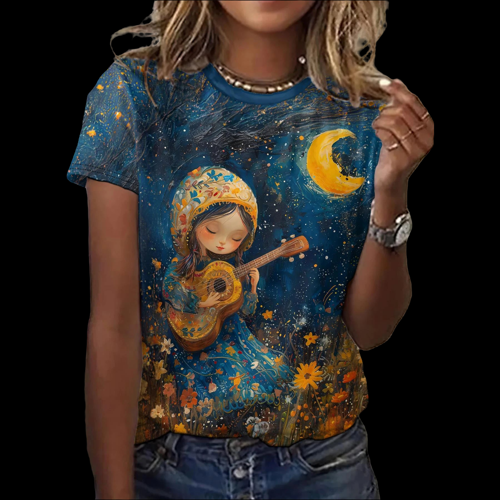 Cute Nigh Sky Animation Designs T-Shirts (S-3XL) - ALOE WINGS STORE