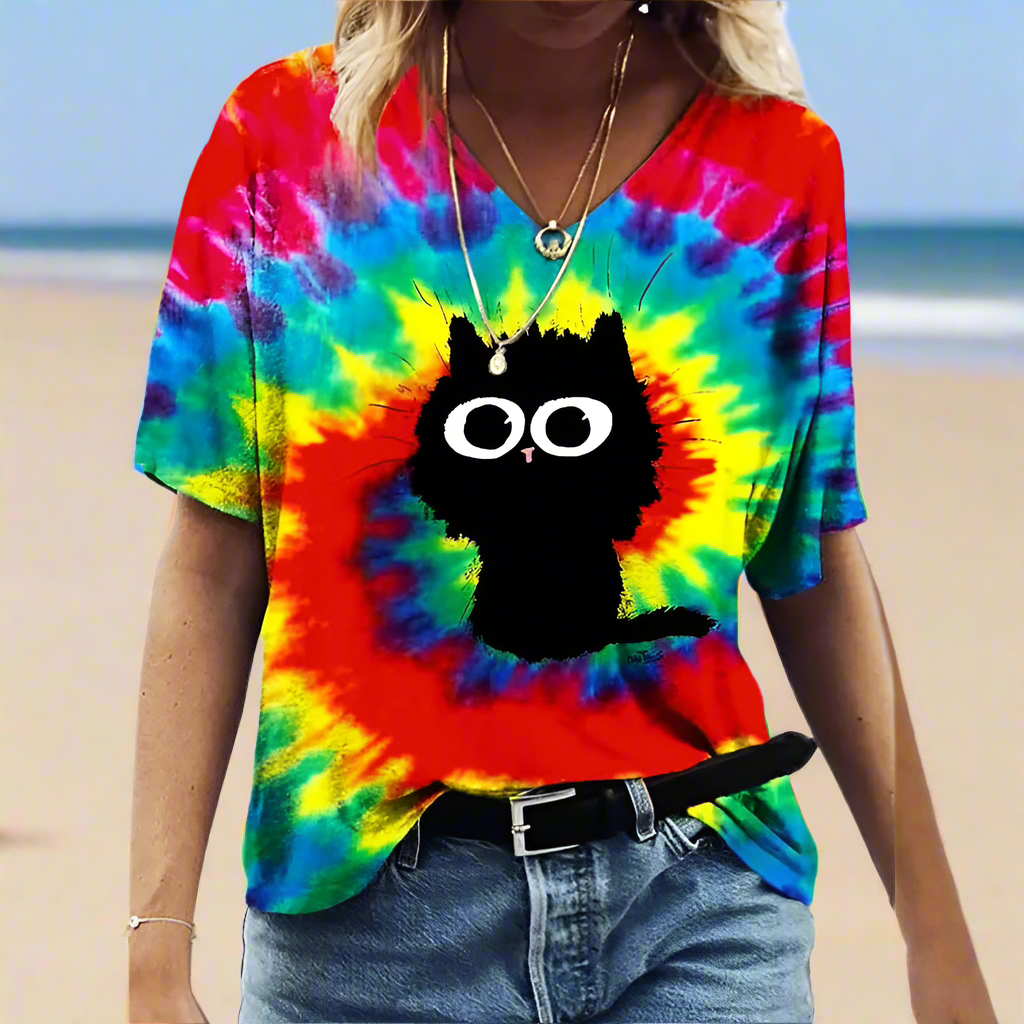 1.Chic & Playful 3D Cat Print T-Shirts - ALOE WINGS STORE