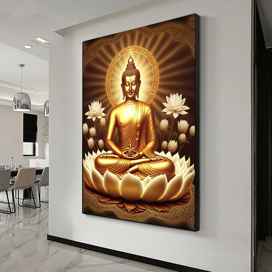 Buddha Art Canvas Wall Hanging SELECTION-ALOE WINGS STORE