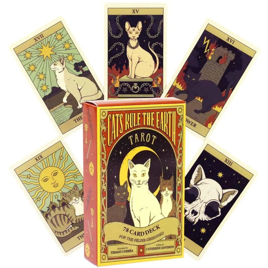 Cats Rule the Earth Tarot (78 Cards)-ALOE WINGS STORE