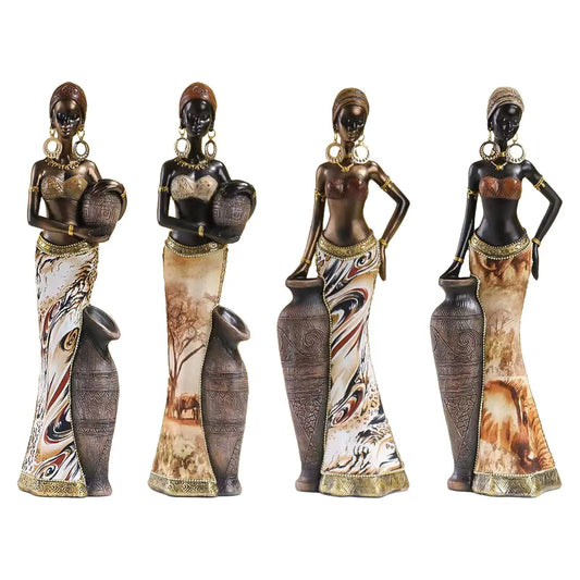 Handcrafted African Tribal Lady Figurine Statues [SELECTION]-ALOE WINGS STORE