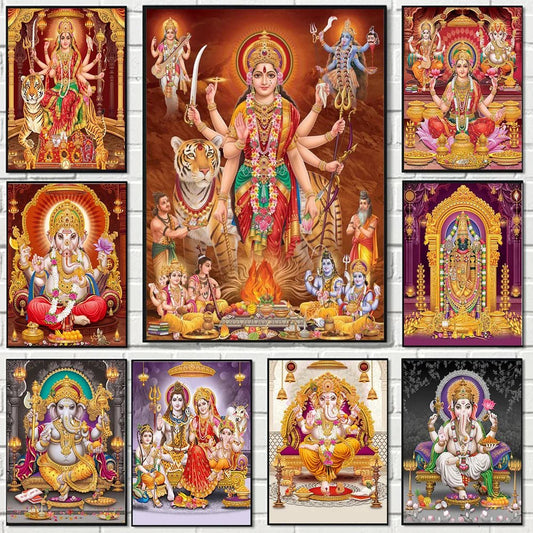 Hindu Gods And Goddesses Wall Hanging SELECTION-ALOE WINGS STORE