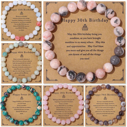 Natural Stone Beaded Bracelet For Birthday SELECTION-ALOE WINGS STORE