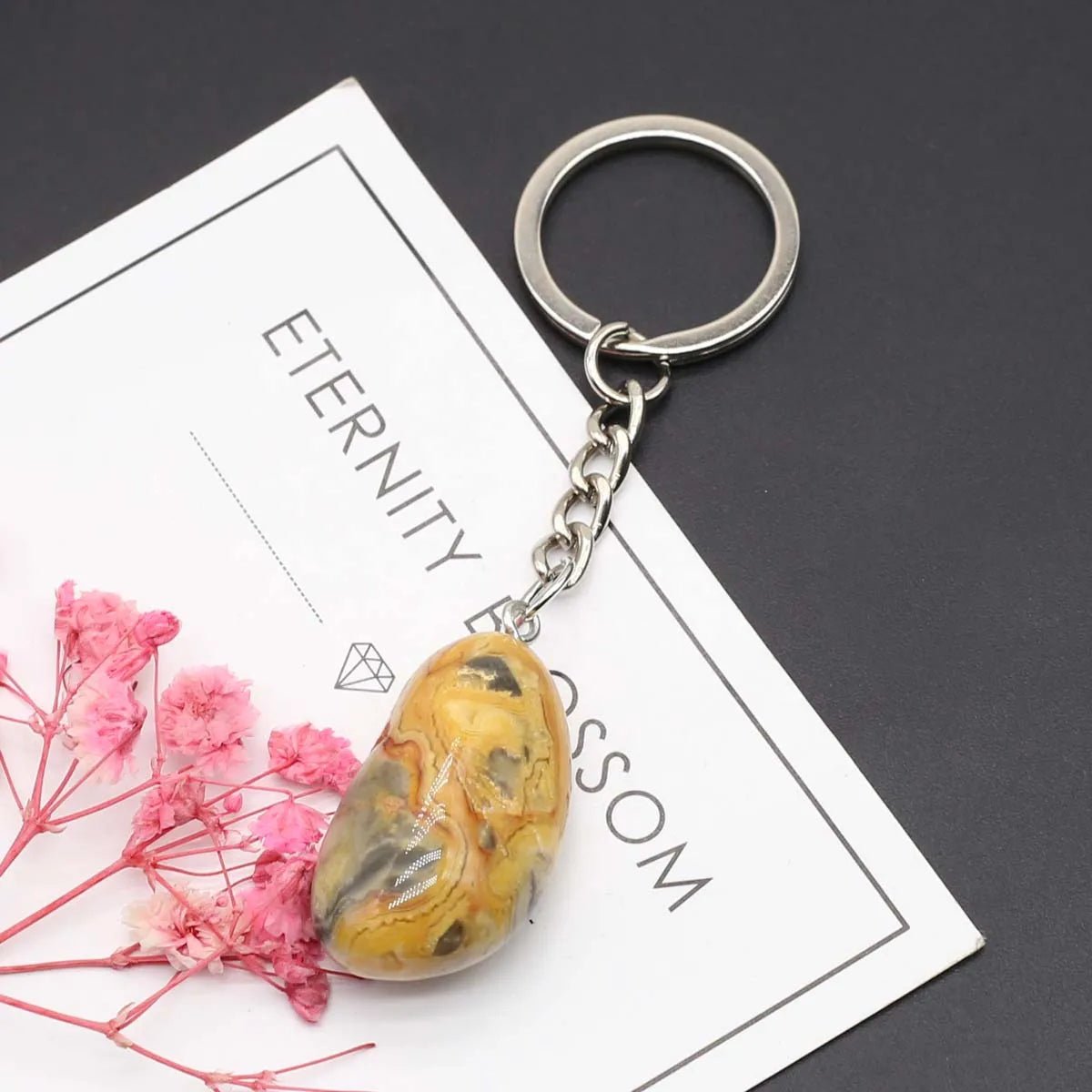 Natural Stones Keychains SELECTION - ALOE WINGS STORE