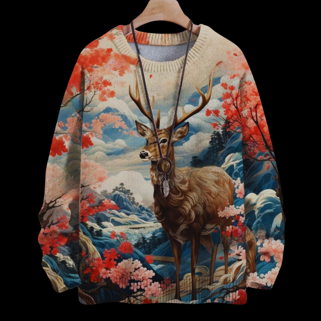 Oriental Animal Art Colourful Sweater SELECTION (Size: XS to 7XL)