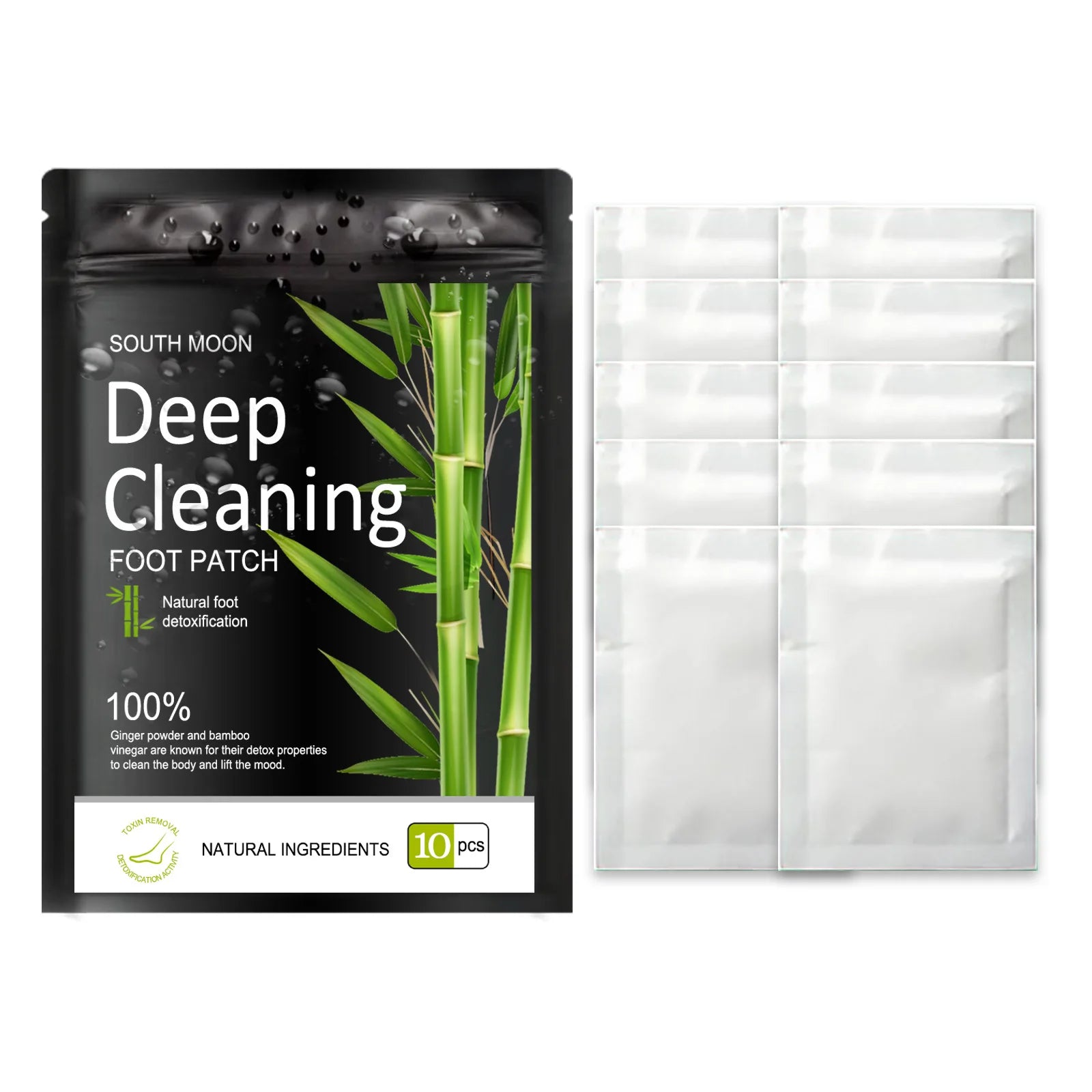 (10 Pads) Deep Cleansing All-Natural Detoxifying Bamboo Foot Pads-ALOE WINGS STORE