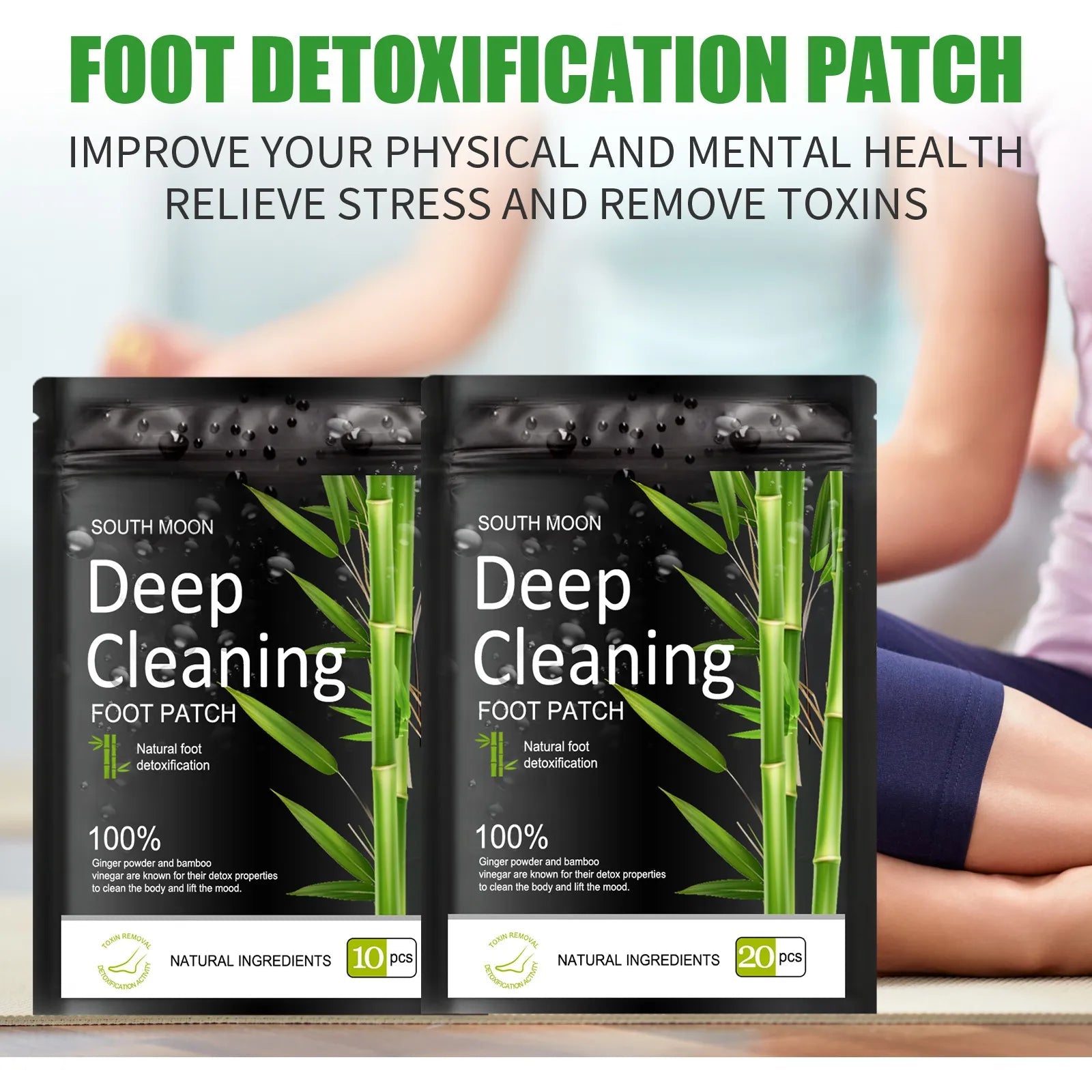 (10 Pads) Deep Cleansing All-Natural Detoxifying Bamboo Foot Pads - ALOE WINGS STORE